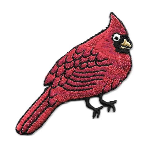 Cardinal Bird Embroidered Iron On Applique Patch Crafts Sewing