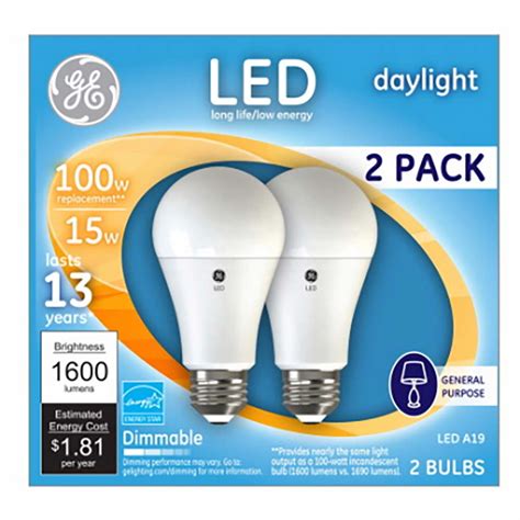 TRUE VALUE LED LIGHT BULBS DAYLIGHT 15-WATTS 2-PK | WRS