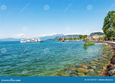 Lake Garda And Small Port Of Bardolino Verona Veneto Italy Stock