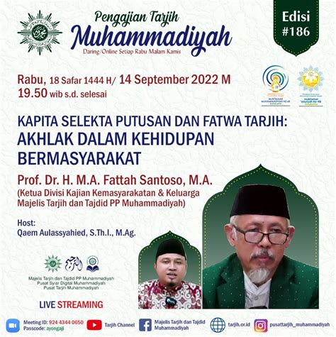 Materi Pengajian Tarjih Muhammadiyah Edisi Ke 186 MTT