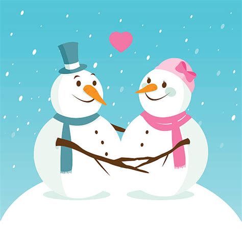 Royalty Free Snowman Couple Clip Art, Vector Images & Illustrations ...