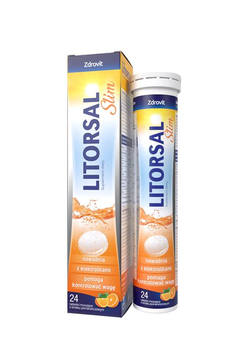 Litorsal Slim elektrolity 24 tabletki musujące smak pomarańczowy