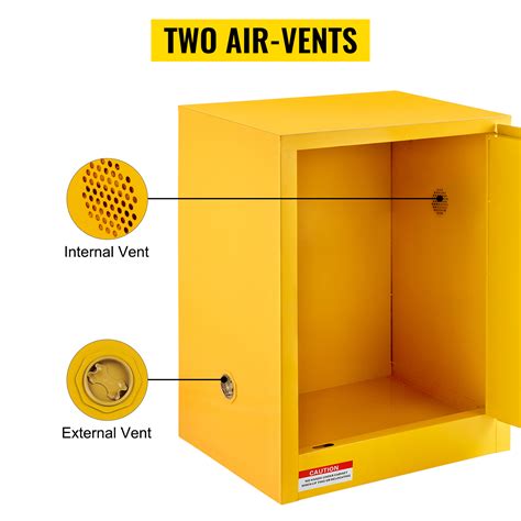 VEVOR Armoire de Sécurité 43x43x46 cm Armoire Anti-Feu Jaune 50 L