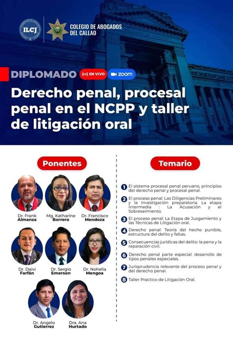 Diplomado De Alta Especialización En Derecho Penal Procesal Penal En