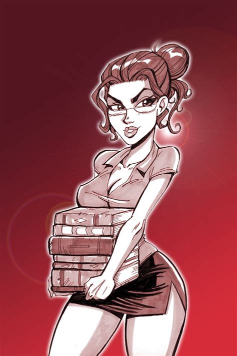 Sexy Librarian Cartoon