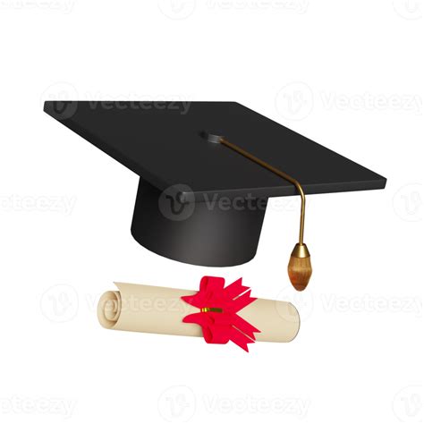 sombrero de graduación o birrete con diploma enrollado, concepto de ...