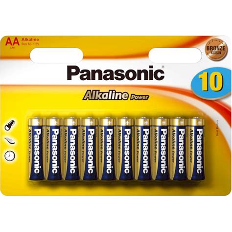 PILES LR6 ALCALINES POWER AA 1 5V BL10 PANASONIC MEGA PILES