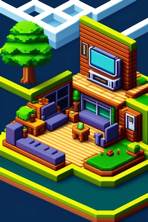 Lexica Pok Mon Detailed Isometric Living Room Bits Pixel Art