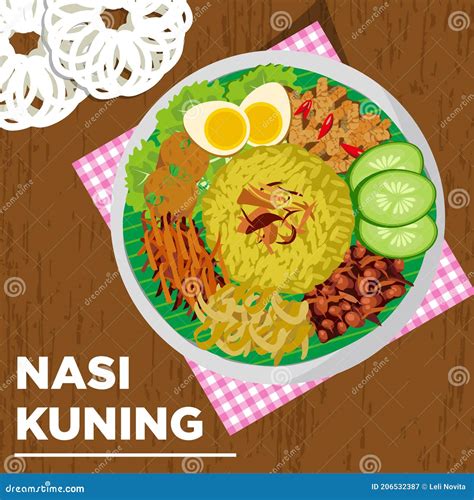 NASI KUNING Or Yellow Rice Is A Typical Indonesian Food This Food Is