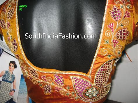 Designer Cut Work Saree Blouses South India Fashion