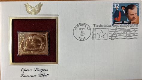 Opera Singers Lawrence Tibbett Gold Stamp Replica First Day Cover ...