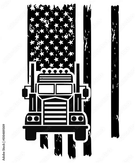 Semi Truck Flag Svg Semi Truck Name Svg Truck Driver Svg Truck