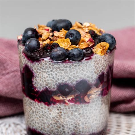 Pudding Aux Graines De Chia Et Aux Myrtilles Mymuesli