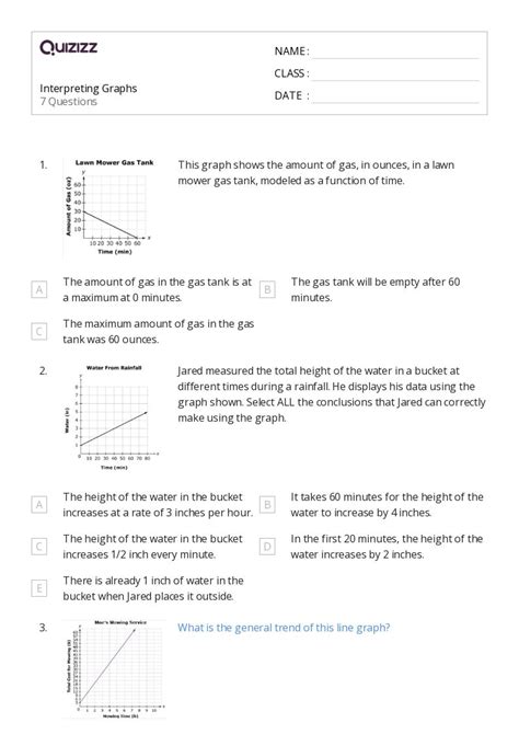 50 Interpreting Graphs Worksheets For 8th Year On Quizizz Free