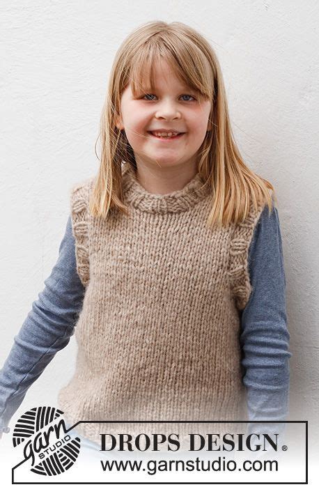 Willow Wood Vest Gestrickter Pullunder für Kinder in DROPS Wish