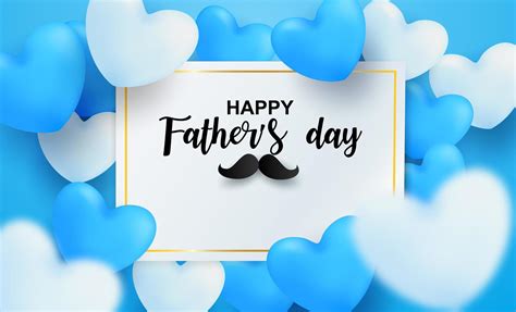 Fathers Day Card With Blue And White Hearts 1121532 Vector Art At Vecteezy