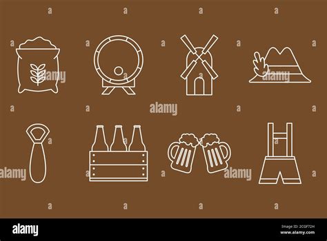 Oktoberfest Line Style Set Icons Vector Design Stock Vector Image And Art