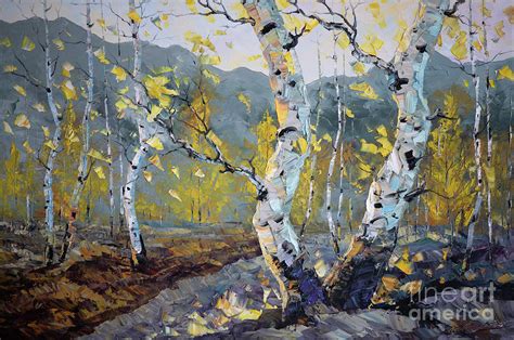 Birch Tree Forest Landscape Painting Painting By Willson Lau Fine Art