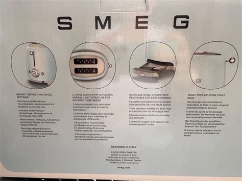 SMEG 2 Slices Toaster NOT In Working Condition TV Home Appliances