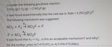 Solved Consider The Following Gas Phase Reaction 2 No2 G