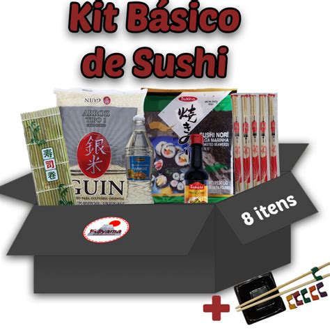 Kit B Sico Para Sushi Itens Arroz Gr O Curto Alga Nori