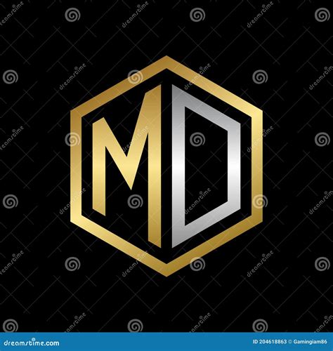 Vector Graphic Initials Letter Md Logo Design Template Stock Vector