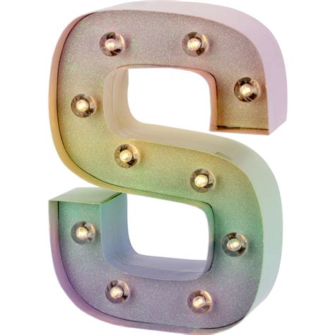 Treehouse LED Glitter Light Up Letter S Rainbow BIG W