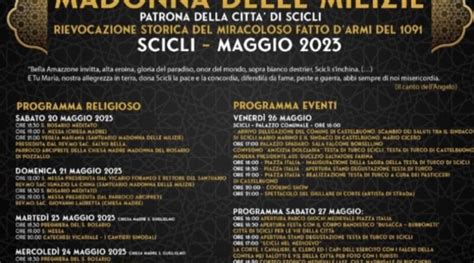 Il Programma Della Madonna Delle Milizie 2023 Riti Religiosi E