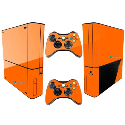 Adesivo Skin Xbox 360 Super Slim Pelicula Brilho Cor Laranja