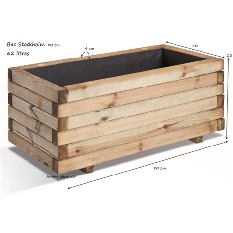 Bac jardinière Bois pour Plantes Stockholm autoclave achat vente