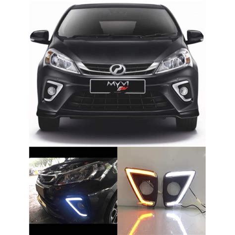 Perodua Myvi 2018 Daylight Daytime DRL With Signal With Fog Lamp Cover