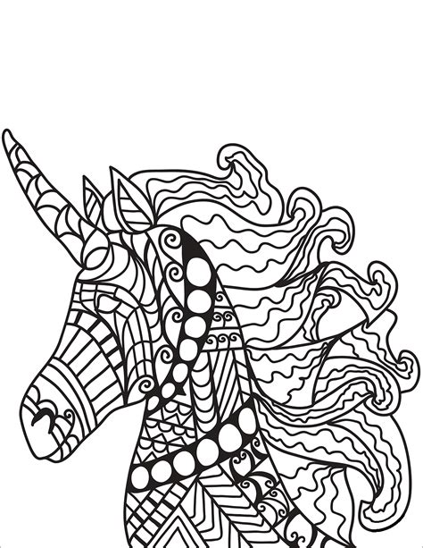 Zentangle Unicorno Da Colorare Scarica Stampa O Colora Subito Online