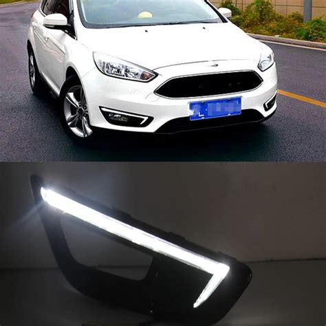 Car Flashing 1Pair For Ford Focus 4 2015 2016 LED DRL Daytime Running