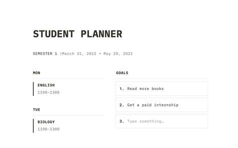 Student Planner | Notion Template