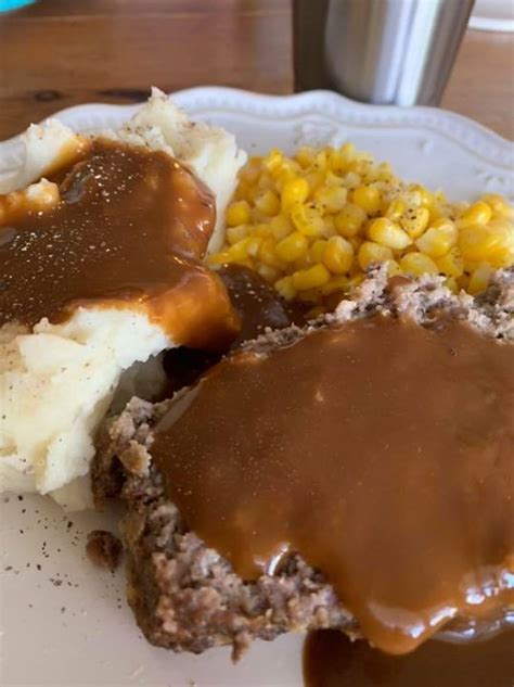 Meatloaf And Mashed Potatoes And Corn