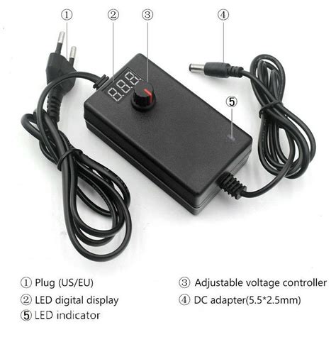 V A W Universal Adjustable Ac Dc Adapter Power Supply X