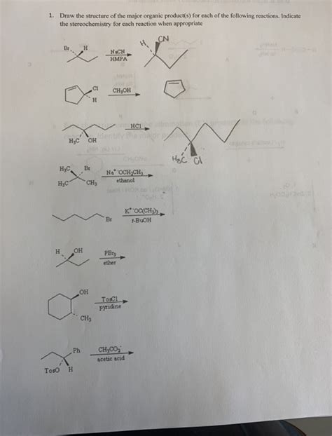 Draw The Major Organic Product For Each Of The Following Reactions