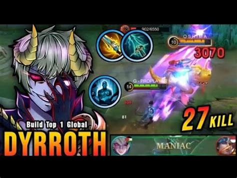 27 Kills MANIAC One Shot Build Dyrroth With New OP Item MLBB