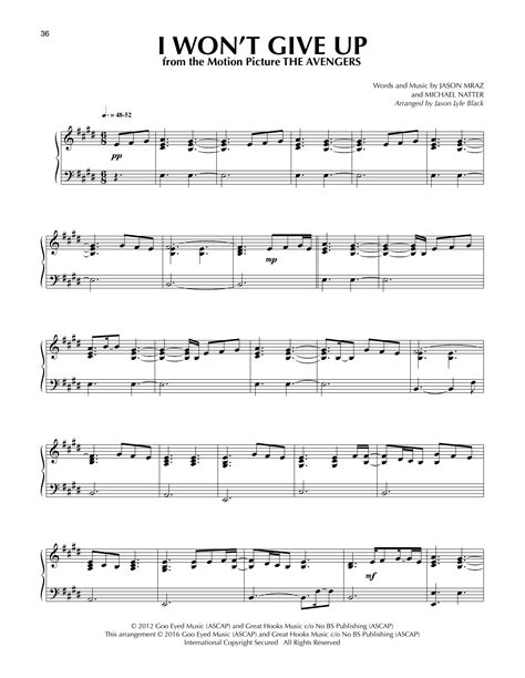 I Wont Give Up Sheet Music Direct