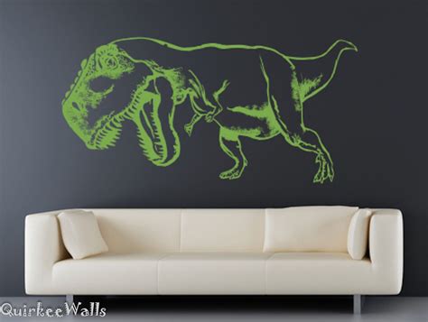 T Rex Dinosaur Wall Vinyl Decalstickergreen Dinosaur Wall