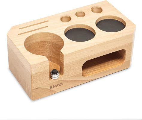 Amazon De KHAVA Espresso Tamping Station Holz Kaffee Tamper Station