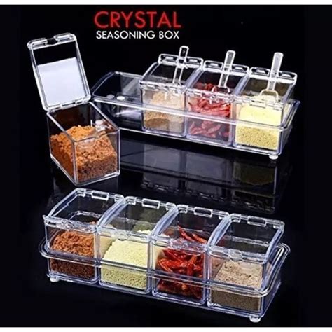 Porta Condimentos E Temperos Crystal Seasoning Box Shopee Brasil