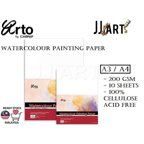 A3 A4 200gsm Campap By Arto WaterColour Painting Paper Cellulose