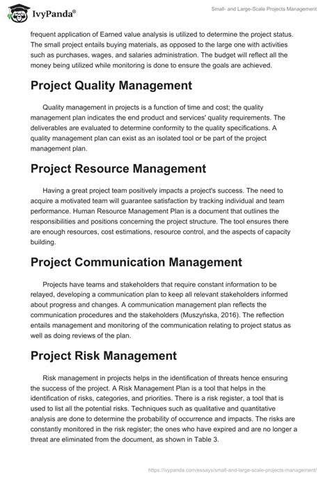 Small And Large Scale Projects Management 1381 Words Essay Example