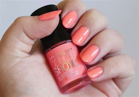 Maybelline Coral Heat Bleached Neons Color Show Nail Polish Review