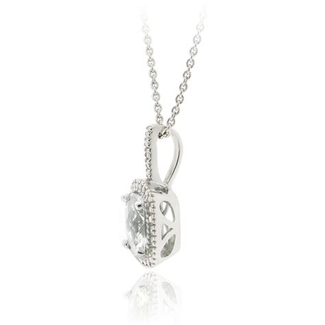 Sterling Silver 4ct White Topaz And Diamond Accent Square Necklace