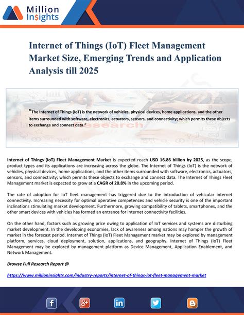 Million Insights Internet Of Things IoT Fleet Management Market