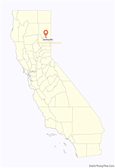 Map of Janesville CDP, California - Thong Thai Real