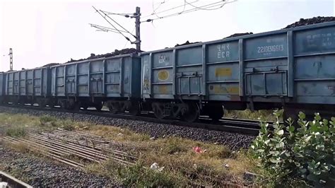 Indian Railways Coal Loaded Ecr Freight Wagons Youtube