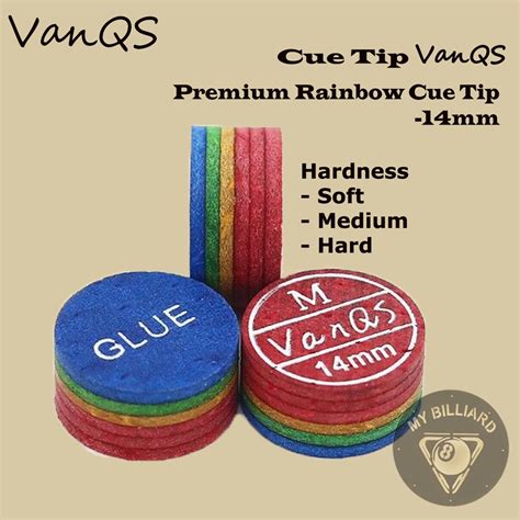 Jual Vanqs Billiard Cue Tip Rainbow 14mm Billiar Biliar Stick Stik 14